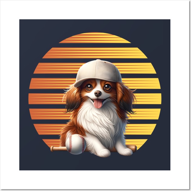 Nederlandse Kooikerhondje - With bat and ball Wall Art by FashionPulse